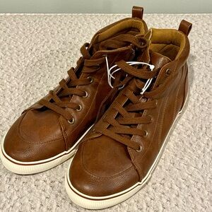 Cat & Jack Brown Leather High-Top Sneakers